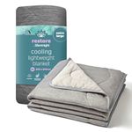Silentnight Restore Cooling Lightweight Blanket - Comfortable Breathable Cool Feeling for Night Sweats Hot Flushes Menopause - Summer Throw for Sofa & Bed Prevents Overheating Fabric, XL, Grey