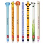 Legami Erasable Pens Bundle - Set of 7 Legami Erasable Gel Pens, Rub Out Cute Kawaii Pens (Cute)