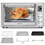 COSORI 12-in-1 Air Fryer Toaster Oven Combo, Airfryer Rotisserie Convection Oven Countertop, Bake, Broiler, Roast, Dehydrate, 100 Recipes & 6 Accessories, 32QT, Silver-Stainless Steel