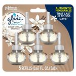 Glade PlugIns Refills Air Freshener, Scented and Essential Oils for Home and Bathroom, Sheer Vanilla Embrace, 3.35 Fl Oz, 5 Count