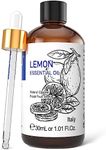 HIQILI Lemon Essential Oil 30ML, 100% Natural Lemon Oil for Face, Candle Making, Clenaing, Diffuser, Skin&Hair-1 Fl Oz