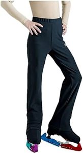 LIUHUO Men's Plain Black Figure Skating Pants, Black
