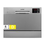 COMFEE' 2026 New Upgraded Table Top Dishwasher with 6 Place Settings, Mini Countertop Dishwasher for Small Families, Couples, Auto Open Dry, LED display, Delay Start, 47dB Quiet Noise, Silver