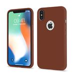 Pikkme Back Cover | Full Camera Protection | Raised Edges | Super Soft Silicone | Bumper Case for iPhone Xs Max (Brown)