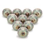 FURNISHFUL FINESSE Cabinet Knobs Boho Grey Ceramic Dresser Pull Handle Kitchen Assorted Kitchen Cabinets Cupboard Knob Farmhouse Decor Furniture Hardware Gold Knobs (Pack of 20, Light Green)