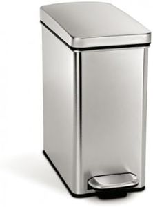 simplehuman Profile Step Pedal Rubbish Bin, Stainless Steel, 10 L / 2.6 Gal
