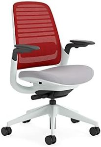Steelcase Series 1 Ergonomic Office Chair With LiveBack Lumbar Support And 4D Armests Scarlet/Grey
