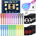 JIMMIDDA Invisible Ink Pen Spy Game for Kids, Party Favors Toys for Girls Boys, Magic Markers for Boys Girls Fun Outdoor Toys, Birthday for 6-13 Year Old Girls Boys (24PCS+Black Notebooks)