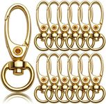 Swivel Clasp Clips,50pcs 35mm Swivel Trigger Clips Metal Keyring Clasps Snap Hooks for Hanging Key Chains Dog Leashes Crafts Decorations,Gold