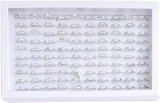 Jewelry Rings Display Tray Velvet 100 Slot Case Box Jewelry Storage Box (White)