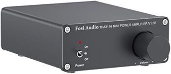 Fosi Audio V1.0B 2 Channel Amplifier Stereo Audio Amp Mini Hi-Fi Class D Integrated TPA3116 Amp for Home Speakers 50W x 2, with 19V 4.74A Power Supply