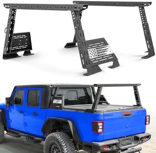 TerraRover 1000LB Heavy Duty Full Size Truck Cargo System 17"-25" Adjustable Height w/Tactical Molle Crossbars & DIY Paintable Flag Panels for F150 Silverado Ram Tundra Titan