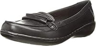 Clarks Women's Ashland Lily shoe, Black Leat, 8 XW US