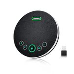 Tenveo Conference Speaker with Microphone, Bluetooth/Wireless/USB omnidirectional Speakerphone Noise Cancelling Conference Call 360° Pickup for Skype Zoom MicroTeams for 10~12 People Online Meeting