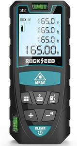 Laser Measure, RockSeed 165 Feet Digital Laser Distance Meter with 2 Bubble Levels,M/in/Ft Unit Switching Backlit LCD and Pythagorean Mode, Measure Distance, Area and Volume (165 Feet)