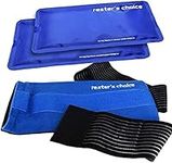 Rester's Choice Gel Cold & Hot Packs (2 Ice Packs) 12.7 x 23 cm with 1 Adjustable Wrap. Reusable Warm or Ice Packs for Injuries, Hip, Shoulder, Knee, Back Pain