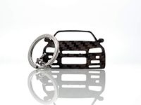 BlackStuff Carbon Fiber Keychain Keyring Ring Holder Compatible with Skyline R34 GT-R BS-655