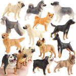 EOIVSH 12PCS Realistic Dog Figurine