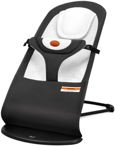HKAI Baby Bouncer Seat for Babies 0-12 Months, Portable Infant Rocker Chair with Built-in Headrest Area, Soft Breathable Fabric, 3-Position Adjustable Backrest, Safety Harness