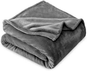 Bare Home Microplush Fleece Blanket - Ultra-Soft Full/Queen Blanket - Luxurious Fuzzy Warm Blanket - Cozy Lightweight Soft Blanket (Full/Queen, Grey)