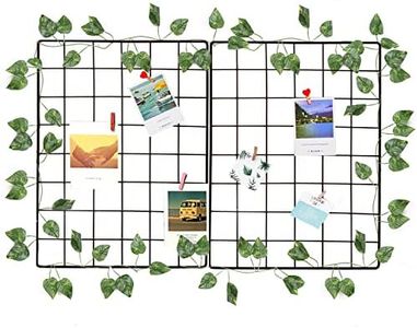 DIJIAHUA 2 Pack Wall Grid Panel Wire Photo Wall Pictures Display Board with Accessory Wall Storage Organizer Memo Board Over Desk Décor for Home, Office and Dorm
