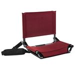 Cascade Mountain Tech Portable Wide Stadium Seat for Bleacher or Benches - Maroon