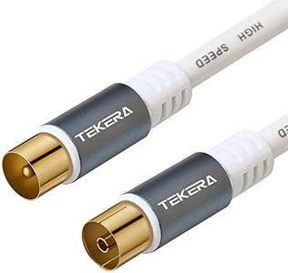 Coax Cable, TEKERA PAL Extension Coaxial Cable, TV Cable Cord for Both Indoor and Outdoor Use,Gold-Plated Connector Cable Cord for TV 1M