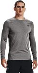 Under Armour Men's ColdGear Fitted Crew, Charcoal Light Heather (020)/Black, Medium