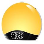 Sunrise Alarm Clock, Bluetooth Speaker Wake Up Light Night Light with 16 Colors, Sunrise/Sunset Simulation Dual Alarms and Snooze Function, 7 Natural Sounds, FM Radio, Bedside Lamp for Kids Adult.