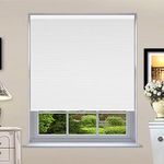 Cellular Shades Cordless Blackout Window Blinds & Shades Custom Size Bottom Up Blinds Single Cell Honeycomb Blinds for Window Privacy Thermal Insulated Room Darkness, Blackout White, 32" W x 60" H