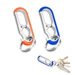 Nuqin Keyring Bottle Openers 2Pcs Multifunction Keychain Bottle Opener Easy to Take Anywhere Stainless Steel Bottle Openers Keyring for Beer Soda Juice and Other Drinks as Team Gifts for Beer Lovers