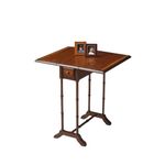 Drop Leaf Table w Single Drawer and Umber Finish