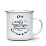 Personalised Campervan Camp Enamel Mug 11oz Christmas Birthday Retro Camping Accessories Drinkware Gift for Her Him Couple