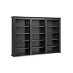 Triple Wall Mounted Multimedia Storage in Black Finish