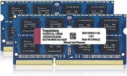 Yongxinsheng DDR3 / DDR3L 16GB Kit (8GBx2) Laptop RAM 1600MHz PC3L/PC3-12800 SODIMM Non-ECC Unbuffered 1.35V/1.5V 2Rx8 Dual Rank 204 Pin CL11 Notebook Computer Memory Upgrade Module(Blue)