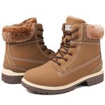 Snow Boots Womens Winter Boots Waterproof Ankle Boots Warm Fur Lined Walking Boots Ladies Hiking Boots Mid Calf Boots Lace up Lightweght Non-Slip Outdoor Work Boots