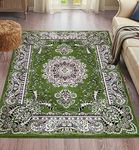 householdfurnishing Vintage Traditional Rug Floral Pattern Carpet Bedroom Mat Living Room Rugs Exquisite Persian Style Wide Area Hallway Runner (Green, 200 x 290 cm - Large Rug)