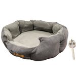 Petnap Heated Pet Bed Two Tone Grey Heated pet cat dog bed pet heat pad