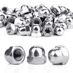 SWTYExt 60 Pcs Nut Caps M6 Dome Cap Nuts A2 V2A Metric 304 Stainless Steel Acorn Dome Cap Nuts DIN 1587 Thread Hex Cap Nuts Domed Screws Caps for Motorcycle Bicycles Furniture Lighting Saddle