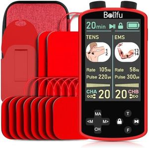 TENS EMS Unit Muscle Stimulator for Pain Relief Therapy - 4 in 1 TENS & EMS & Relax & Custom Frequency+Pulse - Muscle Massager 36 Modes 20 Intensity, Memory & Favorites Function, 3.8" Color Display