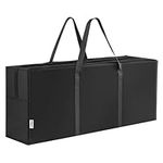 JEMIDI Garden Cushion Storage Bag - 125 x 30 x 50cm (49.2" x 11.8" x 19.7") - Large Lightweight Storage Bag for Outdoor Furniture Cushions - Black