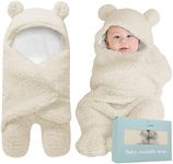 BlueMello Baby Swaddle Blanket | Ultra-Soft Plush Essential for Infants 0-6 Months | Receiving Swaddling Wrap Beige | Ideal Newborn Registry and Toddler Boy Accessories | Perfect Baby Girl Shower Gift