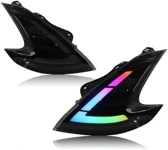 KYSLFZ Tail Lights Compatible with Nissan 370Z Z34 2008-2020,Full LED RGB Color Changing Sequential Turn Signal Plug and Play Smoked Lens Rear Taillights