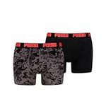 Puma Men's Boxer Underwear, Black, 10 (Pack of 2)