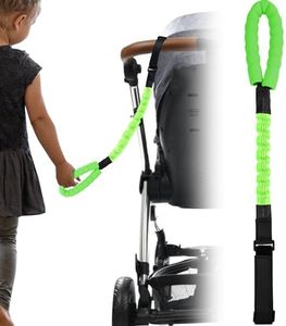 ONEDONE Stroller Handle for Toddler Travel 20" Stroller Strap for Kids to Hold Handle for Strollers, Wagons, Shopping Carts Soft Handle for Child Safety Keep Kids Close Green