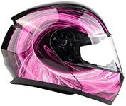 Typhoon TH158 Adult Women's Modular Full Face Motorcycle Helmet Flip-Up Dual Visor DOT (Pink XL)