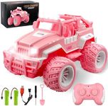 ZCOINS Pink Remote Control Car Toy for Kids Girls 6-12 Year Old, 1:16 Scale Off-Road Jeep RC Car with LED Light, 2.4Ghz All Terrain Electric Monster Truck Toy Presents for Kids Birthday Chirstmas