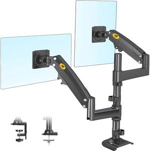 NB North Bayou Dual Monitor Desk Mount Stand Full Motion Swivel Monitor Arm Gas Spring for 17''- 27'' Computer Monitor from 2kg to 9kg-H180 (Gunmetal)
