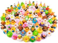 XY-WQ 200 Pack Rubber Duck for Jeeps Ducking - 2.3 Inch Bulk Floater Duck for Kids - Baby Bath Toy Assortment - Party Favors, Birthdays, Bath Time, and More (50 Varieties)