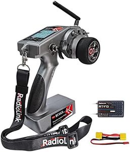 DTXMX RC Radio Transmitter, Radiolink RC6GS V3 7 Channels Controller and R7FG Gyro Receiver, 2.4Ghz Voltage Telemetry & Long Range Control 30 Models Storage for RC Car, Boat, Tanks, Crawler, Buggy